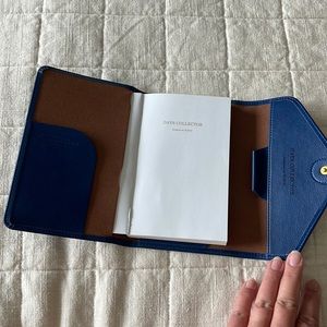Navy blue and gold accents leather daily monthly organizer